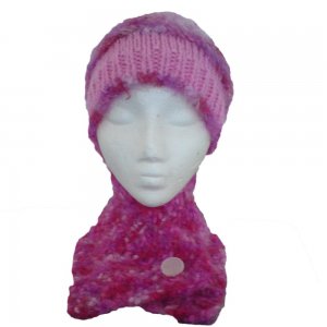 Multi Pinks Hat and Short Scarf